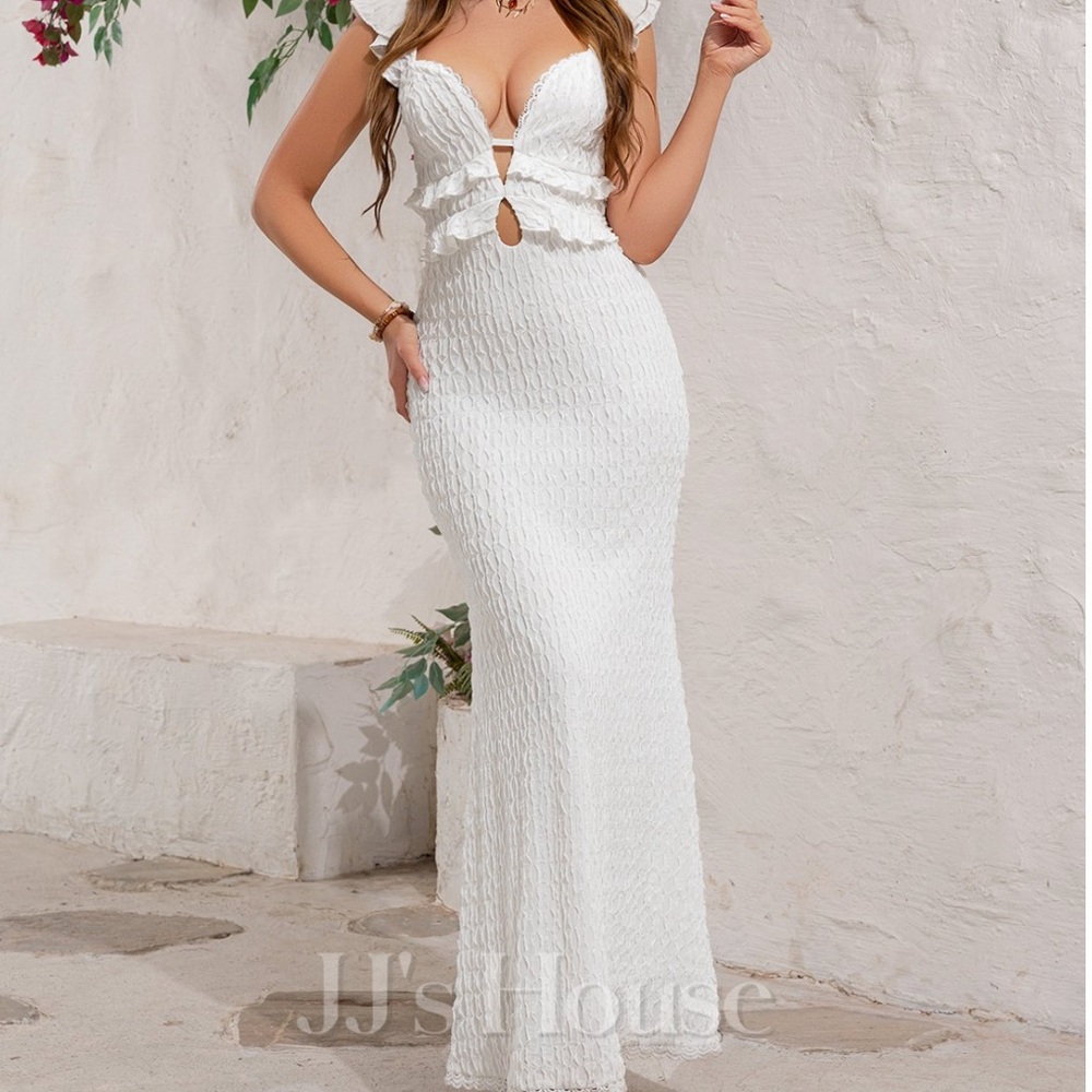 White summer cut out backless dress brand new w tags size small